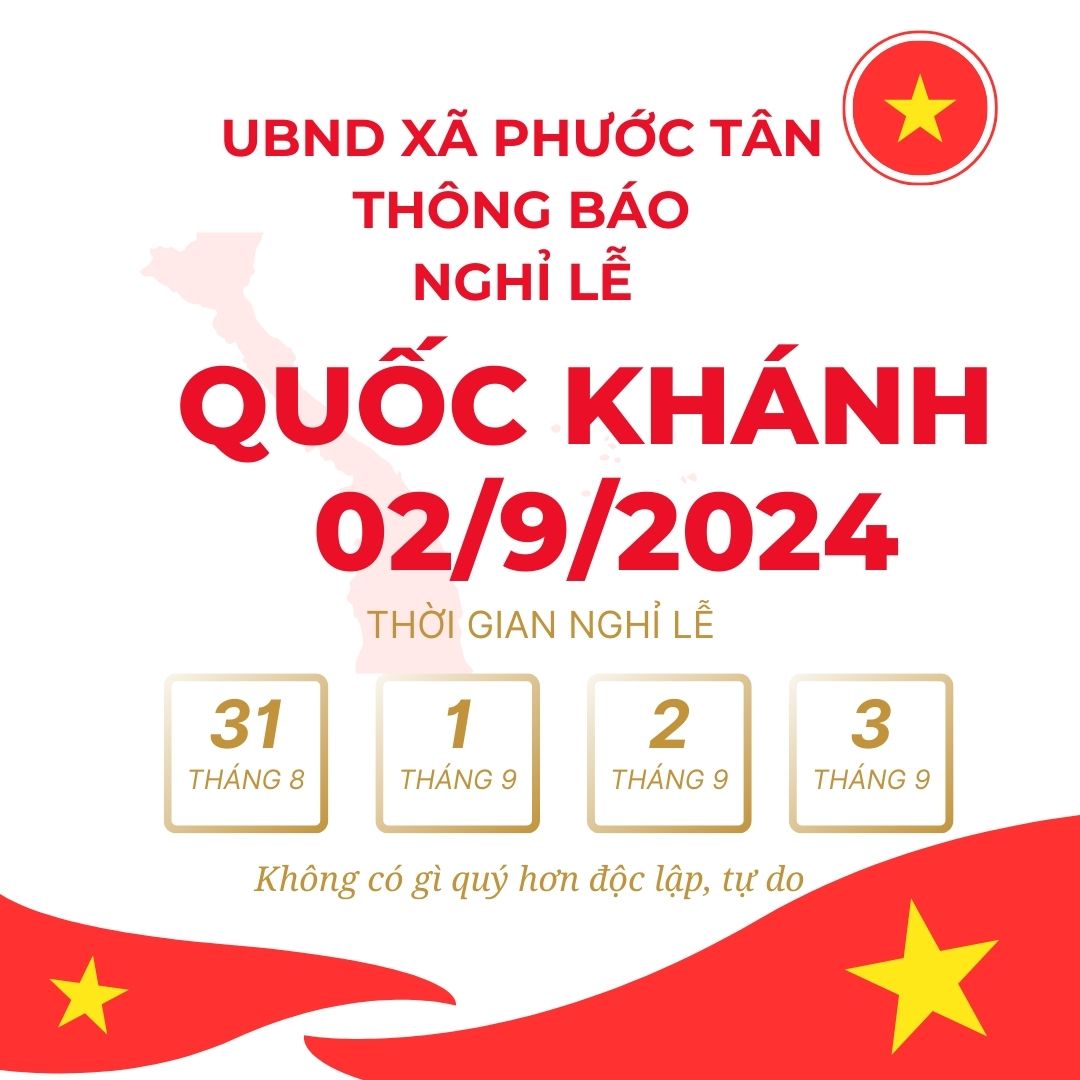 Thông báo nghỉ lễ 02/9/2024